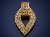 an 18k yellow gold and diamond pendant
