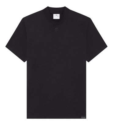 une photo d'un polo noir sur fond blanc