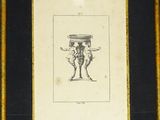 an old picture of a man holding a vase in his hand
