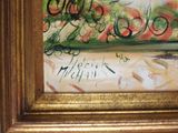 a picture of a painting of a bicycle on the wall