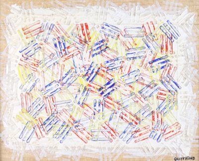 une image représentant un tableau montrant un paquet de crayons de couleur posé sur une feuille de papier