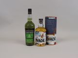 deux bouteilles d'alcool et un paquet de cigarettes