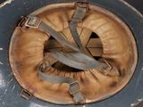a close up of a helmet on a table