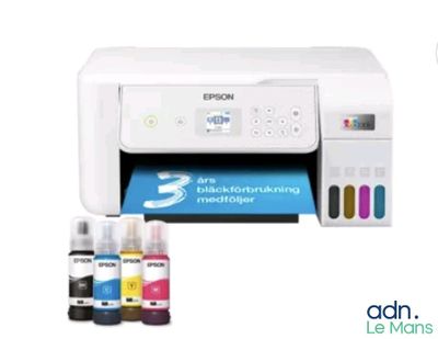Imprimante Epson avec cartouches d'encre et flacon d'encre
