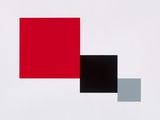an image of a black and red square and a red square