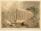 the temple of posena, from a painting by person