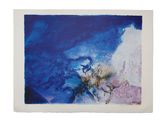 une image représentant un tableau représentant un ciel bleu avec des nuages