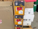 many boxes stacked on top of each other on a pallet