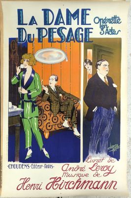 Affiche française du film « La Dame de Pessage », représentant deux femmes en robe verte