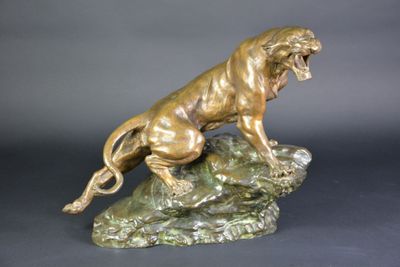 Thomas CARTIER (1879-1943). Panthère rugissante.