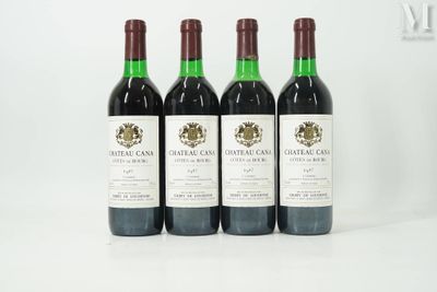 CH. CANA CH. CANA, Côtes de Bourg, 1987 - 4 bouteilles ( 1 M…