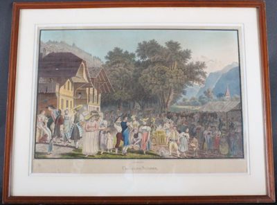 D'après J. LACHER Costumes Suisses Gravure Dim.