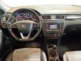 the interior of a car with a steering wheel, dashboard, and dash board