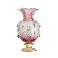 GRAND VASE DÉCORATIF EN PORCELAINE POLYCHROME, MANUFACTURE E…