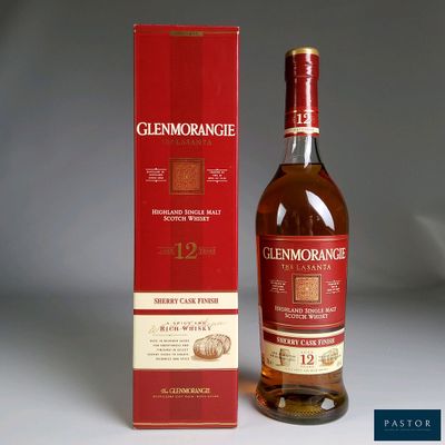 the bottle of glenmoranoise 12 years old is next to the box
