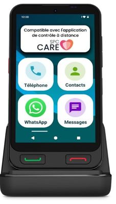 une image représentant un téléphone portable posé sur un support