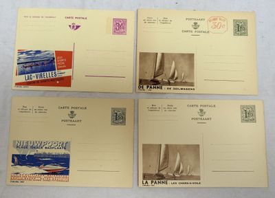 three postcards with a picture of a sailboat and a sailboat on them