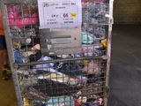 a metal cart with a lot of items on top of it