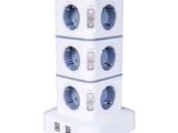 a white power strip with multiple outlets on it