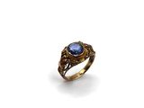 an image of a gold ring with a blue stone in the center