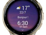 a smart watch with a weather app on the screen