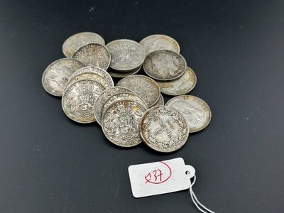20 monnaie de 5 Francs argent, Belgique XIXième.