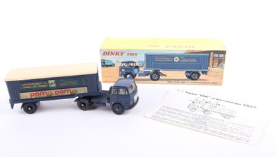 a blue toy truck with a box on the back