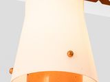 a light that is hanging from a wooden ceiling