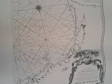 an old map of the atlantic showing the location of the island of new england