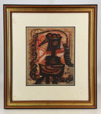 an image of a painting of a woman in a chair