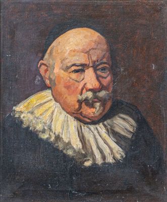 portrait of an old man with a moustache