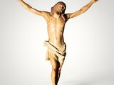 an image of a statue of jesus on the cross with a white background