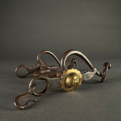 a metal object that is laying on the ground