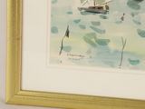 a picture of a painting of a sailboat in the water