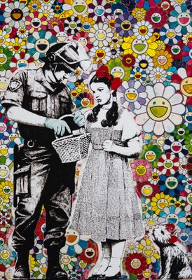 une image représentant un tableau où l'on voit un homme et une femme dans un champ de fleurs
