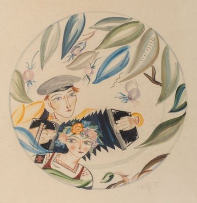 un dessin représentant un homme et une femme dans un cercle