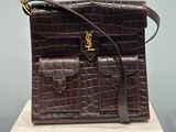 Sac à bandoulière en cuir « Croce » marron de Saint Laurent