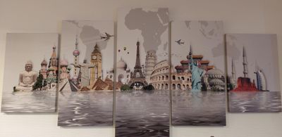 a picture of a picture of the world on the wall