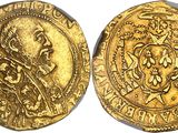 a gold coin with an image of a man on it