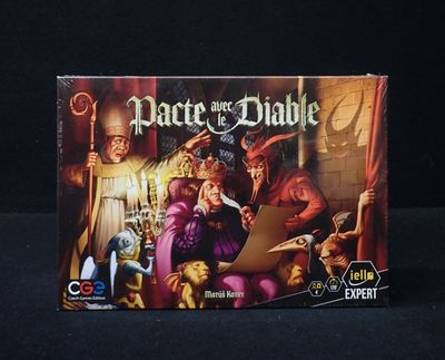 une image représentant une boîte de jeu sur laquelle figurent un homme et une femme assis sur un trône