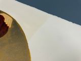 un morceau de gâteau posé sur une assiette, posée sur une table