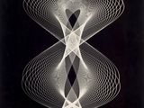 a black and white photo of a drawing of two intersecting lines