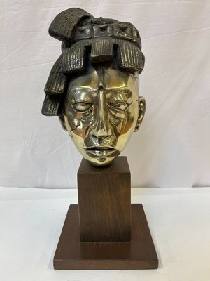 Sculpture Bronze Representant LE Roi Pakal LE Grand. Sur Soc…