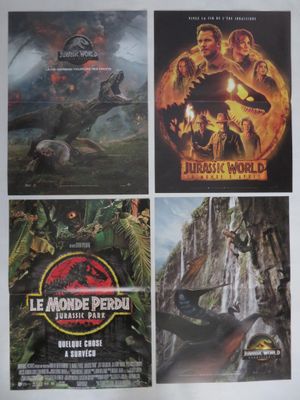 quatre affiches des films « Jurassic », « Jurassic », « Jurassic », « Jurassic », « Jurassic » et « Jurassic »