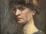 une image d'un tableau représentant une femme en robe bleue