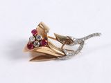 an image of a diamond and ruby broochle