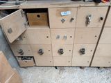 a cabinet that has a bunch of drawers inside of it