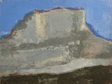 tableau représentant une montagne avec un ciel bleu en arrière-plan