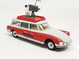 a toy car with a man sitting on top of it