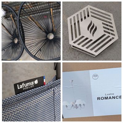 quatre images différentes représentant un vélo, un panier et des cartes